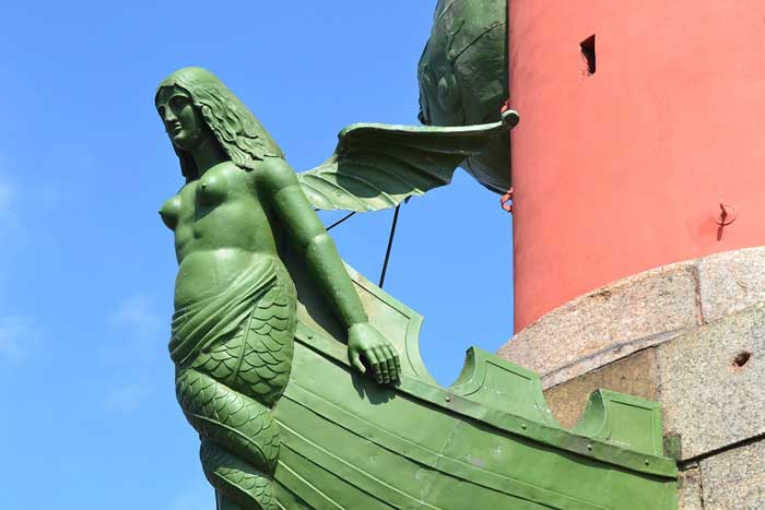 Decoration of a rostral column in St Petersburg