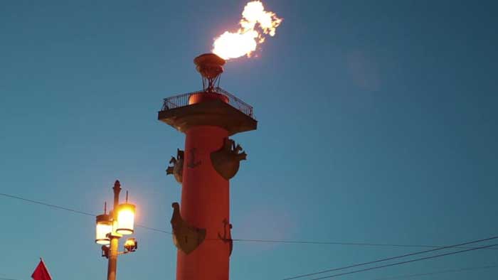 The burning torch of fire on the Rostral Coloumns