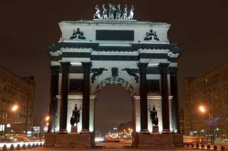 Triumphal Arch of Moscow by night