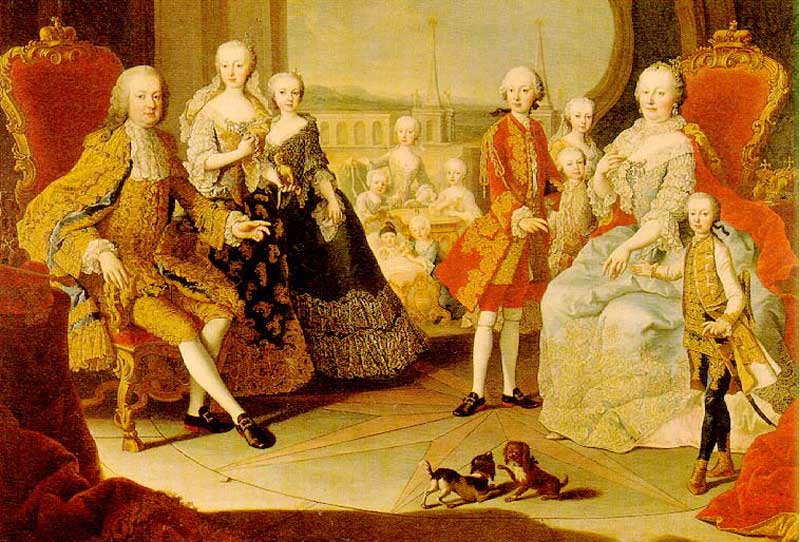 Maria Theresa with her family on the Terrace of Schonbrunn Palace (c. 1755)