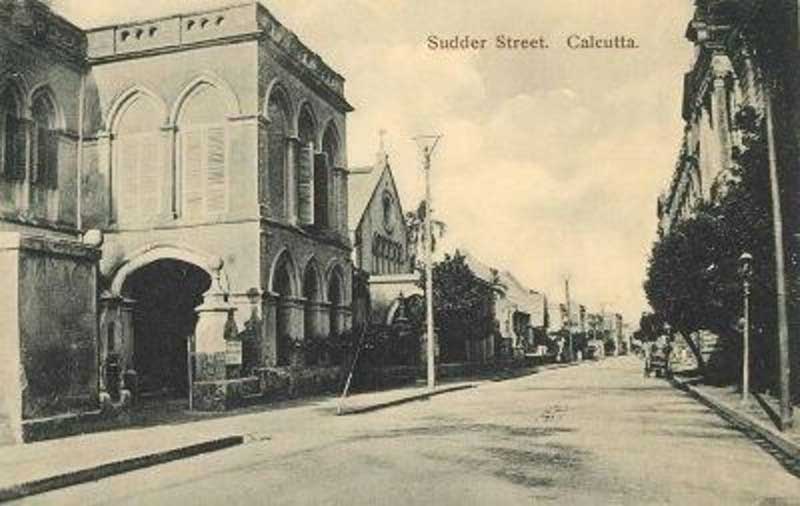 Old picture of Sudder Street with the Church
