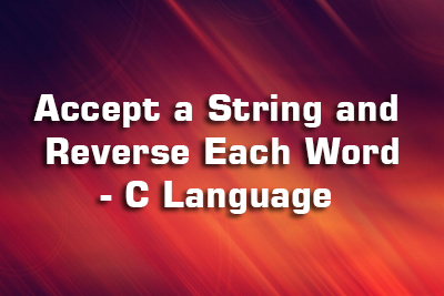 String Reverse Each Word C Language