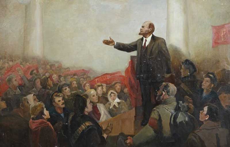 Vladimir Lenin - addressing the public.