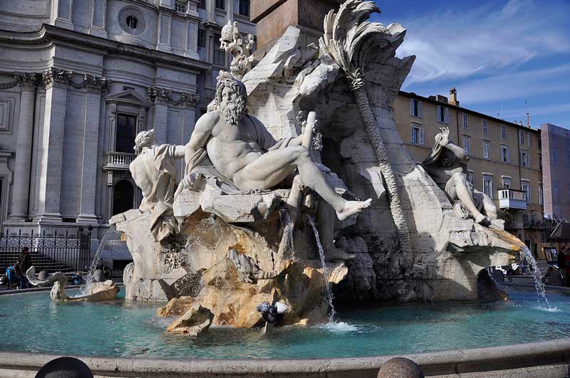 Base of the Fountain of the Four Rivers - Rome