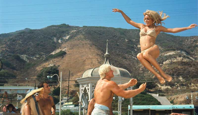 Sharon Tate takes a leap in the film Don't Make Waves