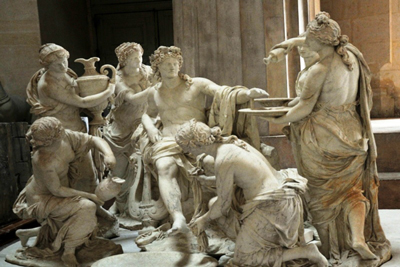 Apollo served Nymphs Sculpture