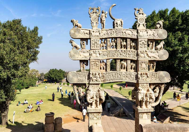 gateways of sanchi stupa bhopal india