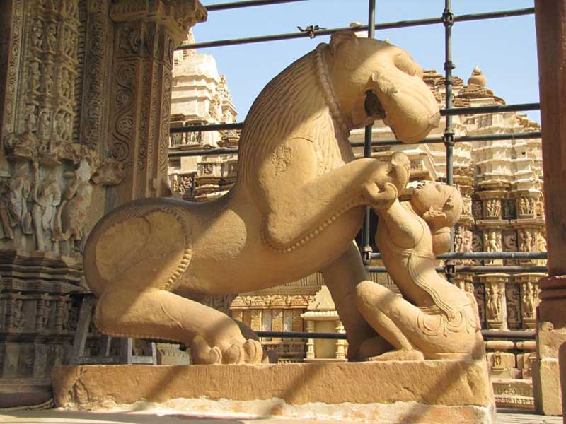 A sculpture in Devi Jagadamba Temple