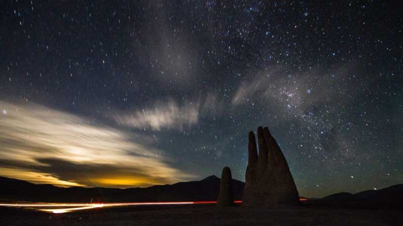 the hand of the desert at acama chile