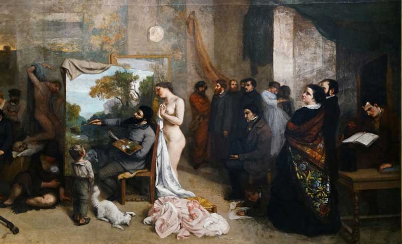 the artists studio by gustave courbet