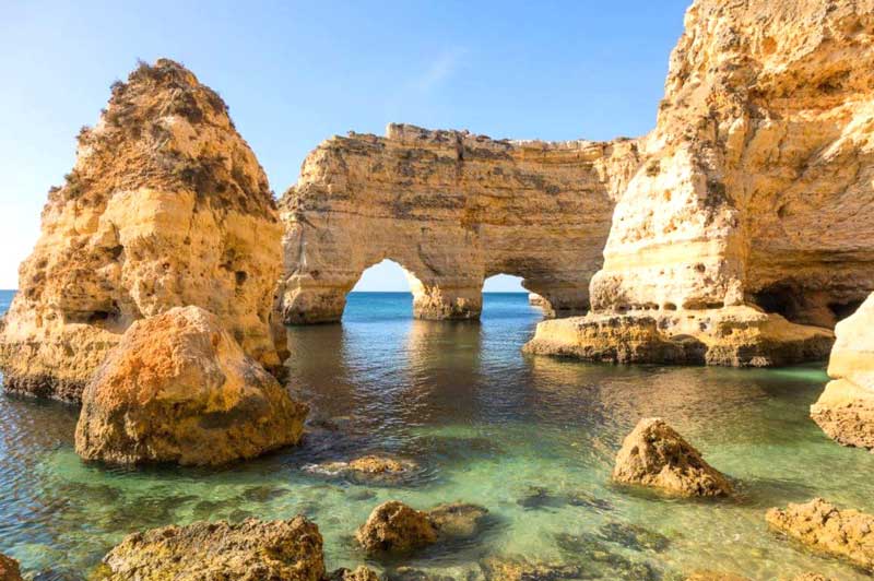 double arch at praia da marinha